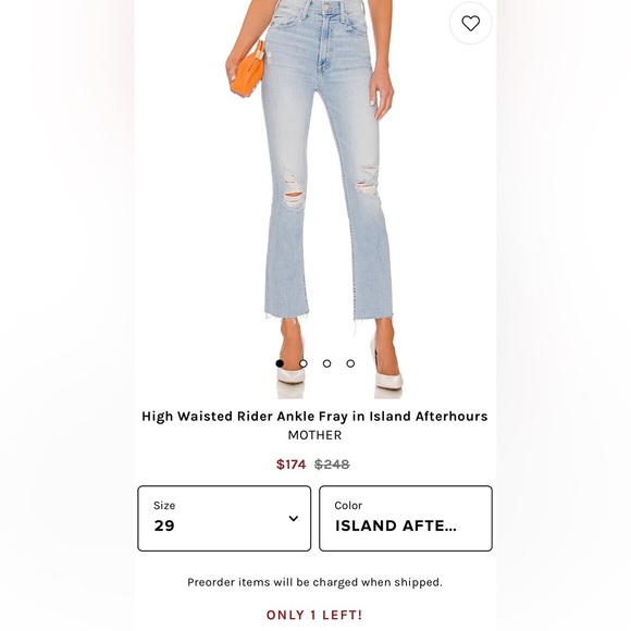 ✨MOTHER✨ RIDER ANKLE FRAY 💜🎸ISLAND AFTERHOURS🎸💜 Size 26✨ - Picture 11 of 16